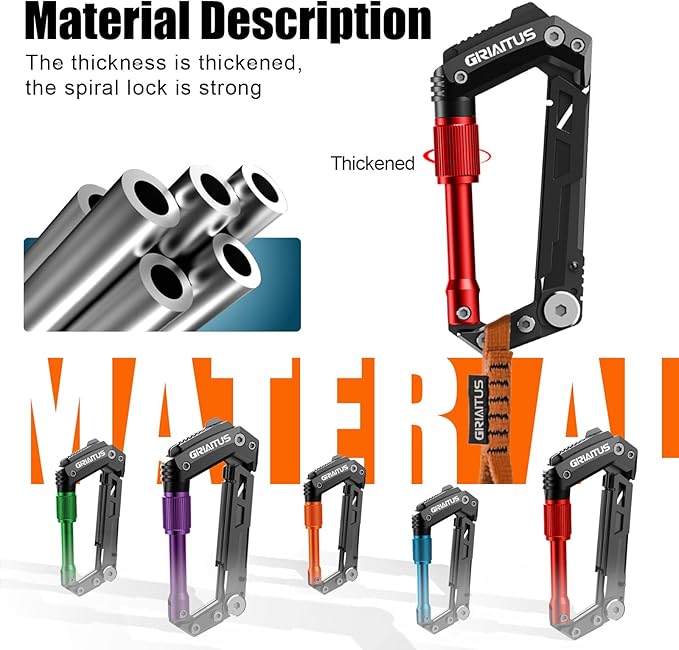 Carabiner Multitool with Pocket Knives, EDC Carabiners, Serrated Knife, Rope Cutter, Screwdriver, Can Bottle Opener, Ruler, Keychain Knife for Camping Hiking, Gifts for Women (Red)