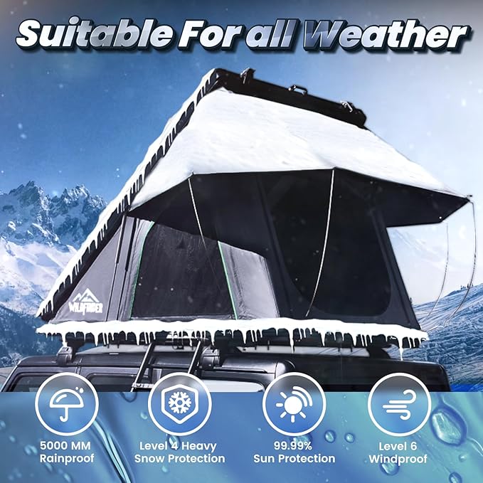 Rooftop Tent Hard Shell Roof Top Tent Hardshell Suitable for Jeep SUV Truck Van,Camping Car Roof for 2-3 Person
