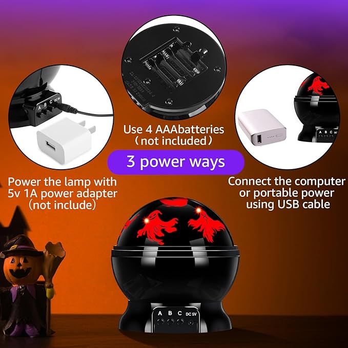 Halloween Projector Lights Indoor Scene LED Light Spooky Ghost Decorative Halloween Night Light Projector Lighting Projectors Lamp for Party Holiday Decor