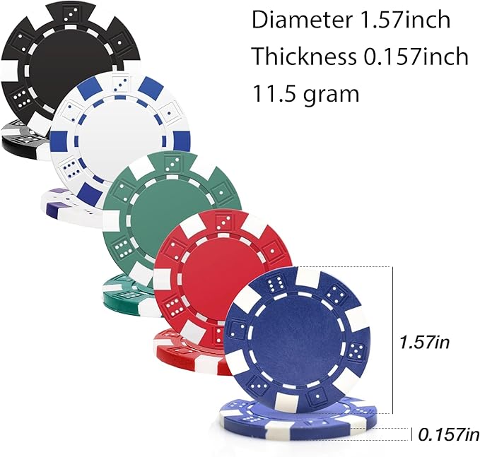 Poker Chip Set with Aluminum Case,Premium 11.5 Gram Casino Clay Chips Set for Texas Holdem,Blackjack,Gambling,Poker Games