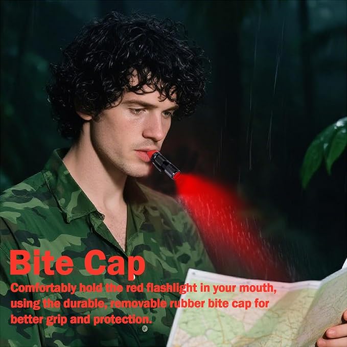 KunHe 7 Pack Red Light Flashlight 3W Mini Waterproof Aluminum Pocket Flashlight with Clip for Turtle Observation Hunting Night Vision Outdoor Activities Single Mode Gift