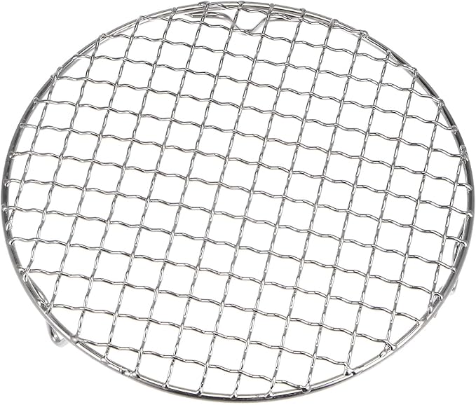 HARFINGTON Round Cooking Rack 7.5-inch 201 Stainless Steel Cross Wire Barbecue Grill Net with 20mm Legs for Cooking Baking Steaming BBQ