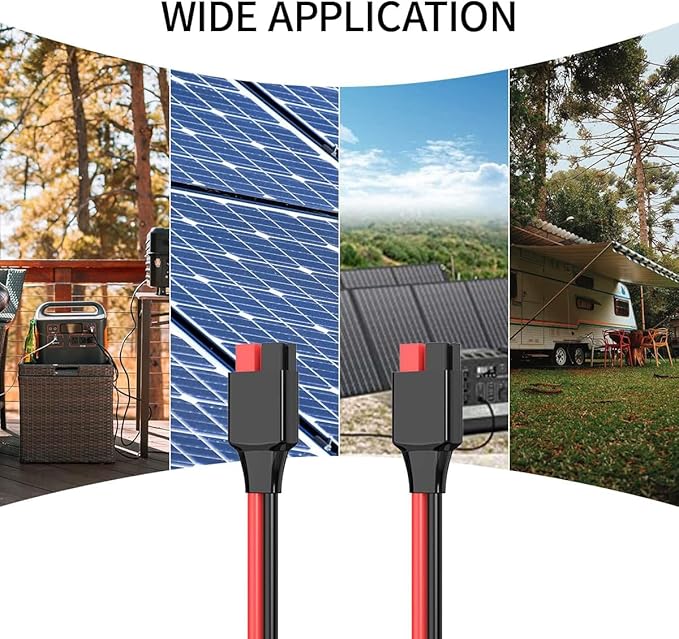 12AWG 50FT Anderson Extension Cable 2 6 10 20 35 50 75 100FT Solar Extension Cable Anderson Connector for Portable Power Station Solar Generator Solar Panel (50FT)
