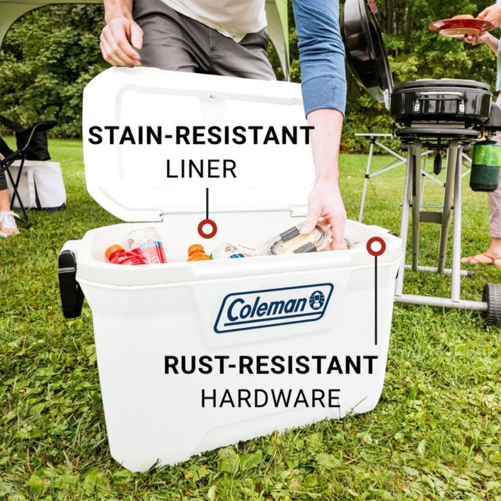 Coleman Classic Series 52qt Marine Cooler, Fully Insulated Lid & Body Keeps Ice up to 3 Days, Holds