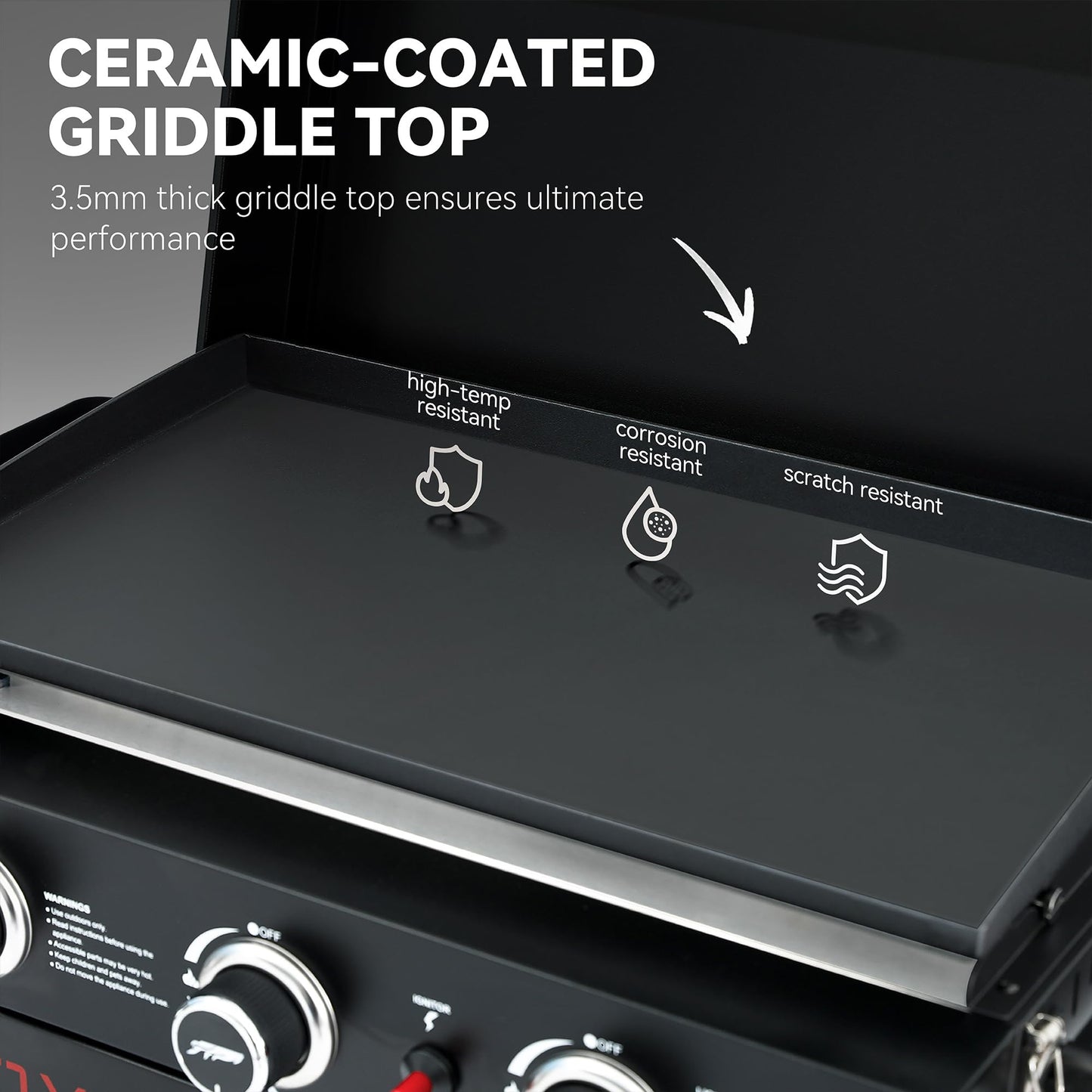 Royal Gourmet PD3001 3-Burner Propane Gas Griddle with Collapsible Stand