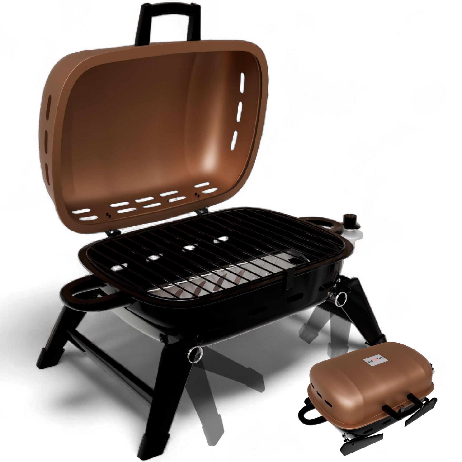 GasOne Tabletop Propane Grill – Portable Grill Propane with Heat Resistant Handles, Large Cooking