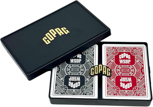 Copag WSOP 100% Plastic Playing Cards - Standard Size (Poker) Jumbo Index Black/Red Double Deck Set