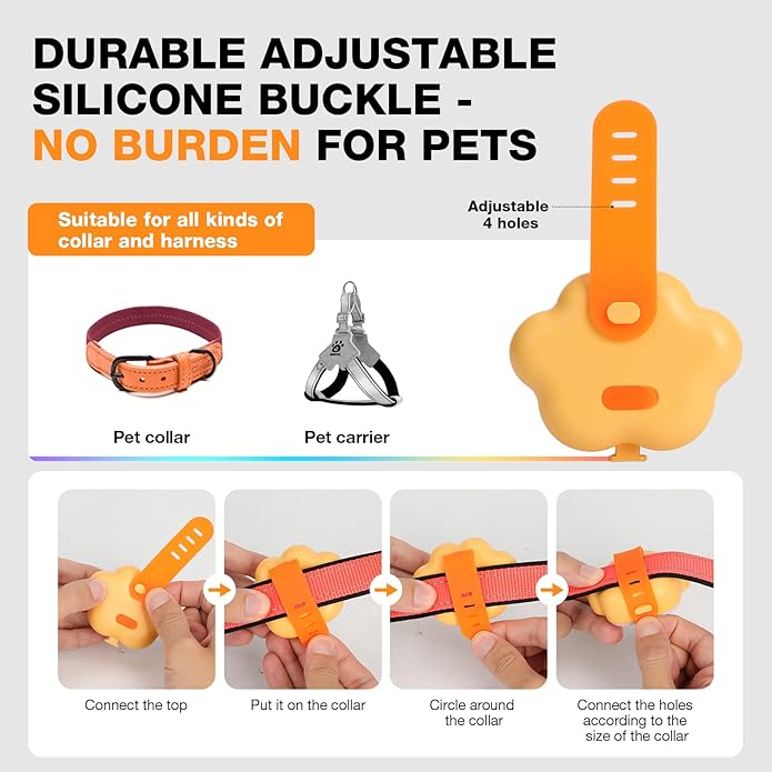 Lekereise Neon Dog Collar Lights - 6 Modes USB-C Rechargeable LED Light For Dog Collars, Waterproof & Soft Silicone Band Safety Dog Light Up Collar, for Night Walking, Running, Camping & Outdoors