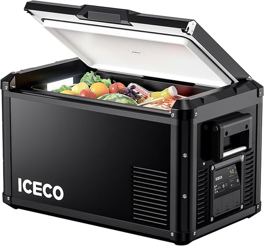 ICECO VL35 ProS 12V Refrigerator, 37 Qt Portable Freezer, Compact Metal Car Fridge Powered by SECOP, DC 12/24V, AC 110-240V, 0℉-50℉, Compressor Electric Cooler for Travel Camping Road Trip Truck