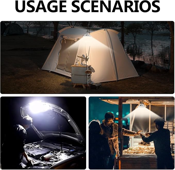 Camping Lantern 10500mAh Rechargeable Battery, 30W Ultra Bright LED Hanging Light with 3 Modes, Waterproof Portable Tent Lighting for Outdoor Emergency & Hiking