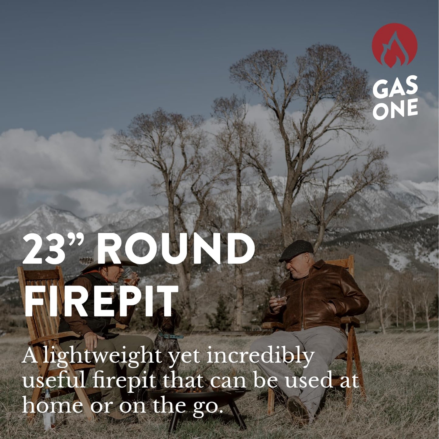 GasOne 23 in Outdoor– Wood Burning Fire Pit – Durable Alloy Steel Fire Pits for Outside – Small