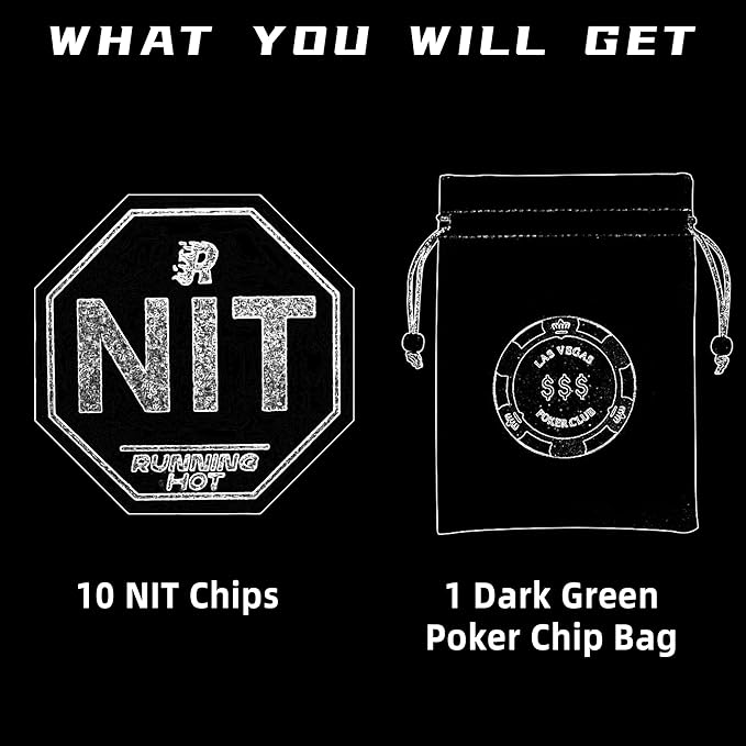 RUNNING HOT Nit Button Set for Texas Hold'em & Omaha Poker (Pack of 10) - Professional Chips for The Stand-Up Game - Enhance Your Play