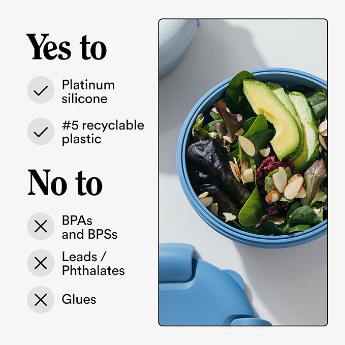 STOJO Collapsible Bowl 3 Set - Translucent Denim, 36oz - Reusable Silicone Bowl for Hot and Cold Food - Perfect for Travel, Meal Prep, To-Go Lunch, Camping & Hiking - Microwave & Dishwasher Safe