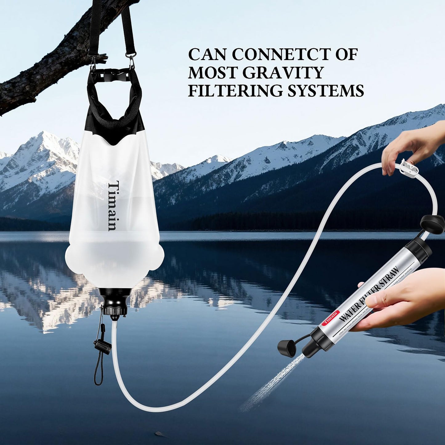 Timain 2 Pack 4-Stage Filtration, High Flow Rate Water Filter Straw, Water Purifier Survival for