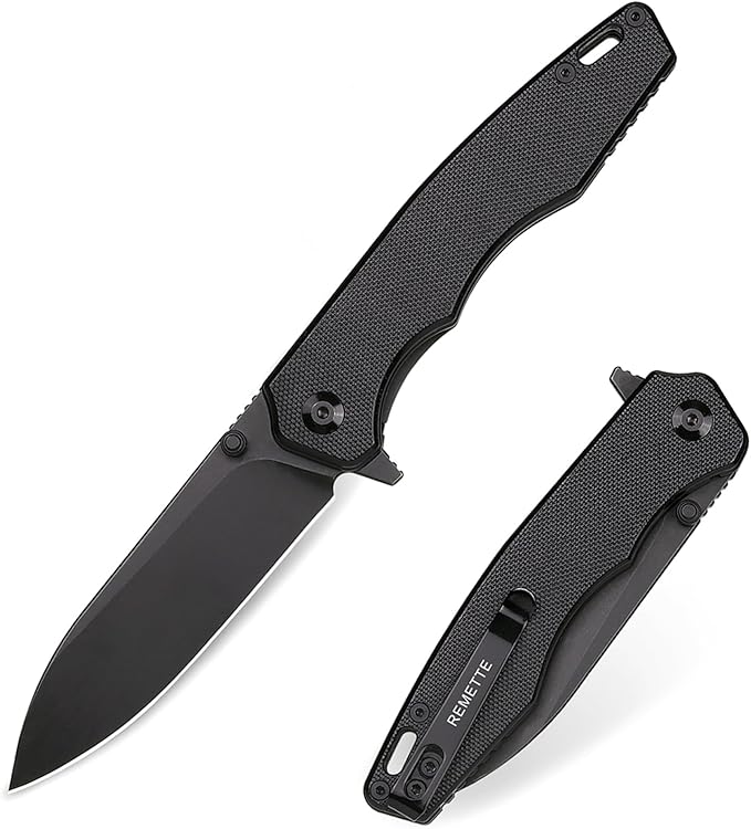 Folding Pocket Knife Handfeel, 9Cr18MoV Blade with G10 Durable Handle,EDC Knife with Clip, SharP Camping knives