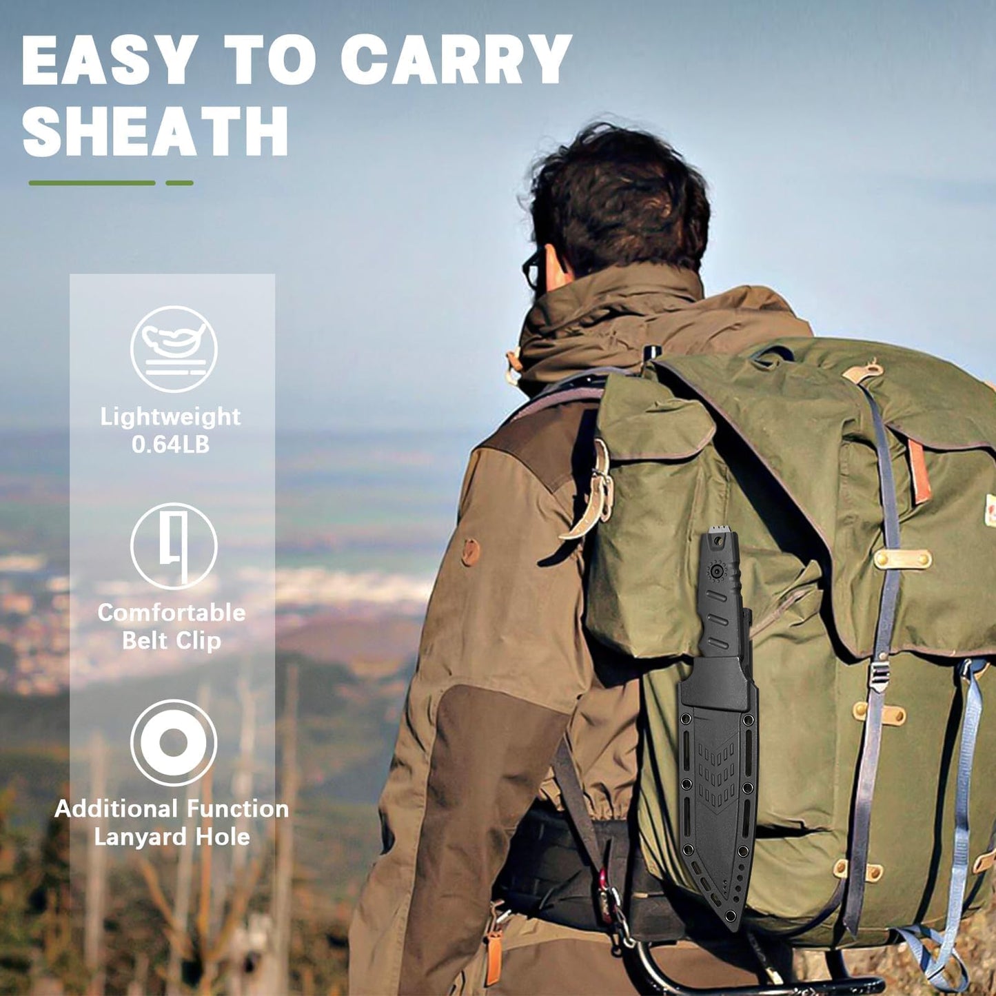 Purple Dragon Full Tang Fixed Blade Tactical Knife with Sheath
