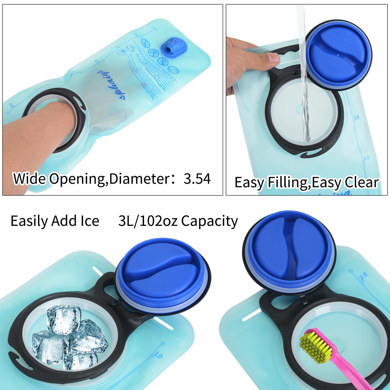 Hydration Bladder 2L-3L Water Storage Bag Reservoir,Military Hydration Pack Replacement for Hiking