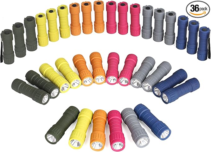 36-Pack Small Flashlights Set, Super Bright 100 Lumen LED Flashlight Pack with 108-Piece AAA Batteries Included, Mini Flashlight, Outdoor Flashlight for Camping, Hiking, Emergency