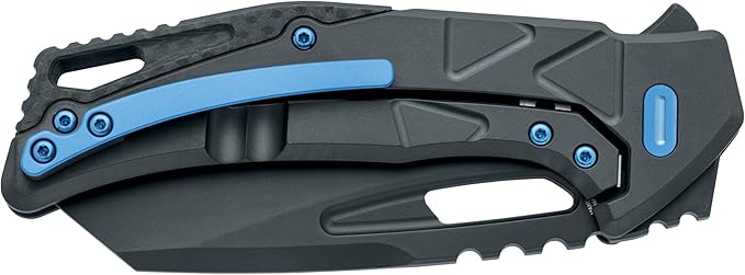 Fox Knives Chronos FX-552 AL Premium Folding Knife 3.54in CPM MagnaCut Steel Blade, Reverse Tanto, Frame Lock, Tip-up Carry, EDC Pocket Knife, Made in Italy (Black PVD Aluminum)