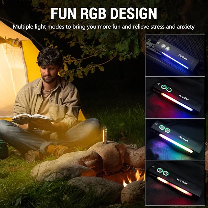 Wurkkos HD01 UV Flashlight, Rechargeable EDC Flashlight, Led Flashlight with 365nm UV Light, 1200 Lumens Flat Flashlight with RGB, Pocket Light for Emergency, Pet Urine Detection (Black)