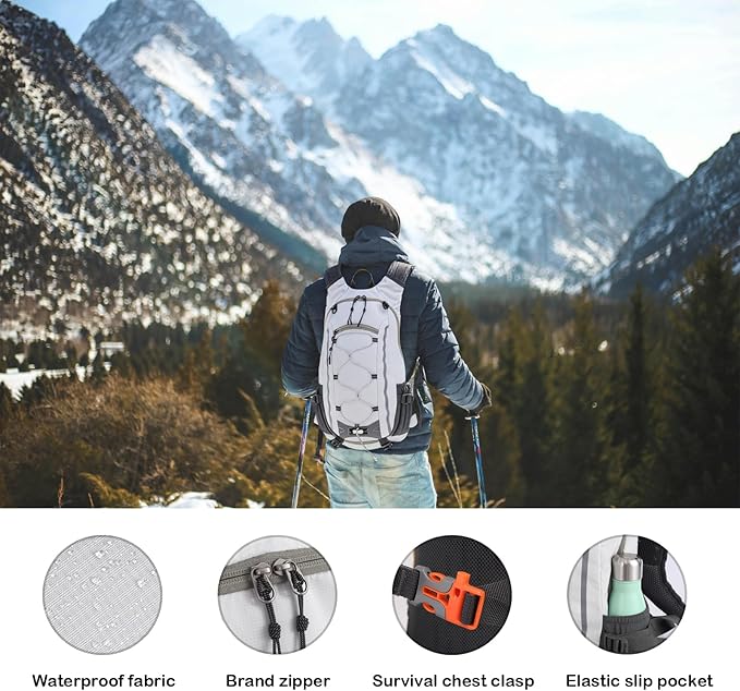 Small Hiking Backpack Lightweight Waterproof Daypack for Camping Cycling Fitness Outdoor Sports - Women Men Teens