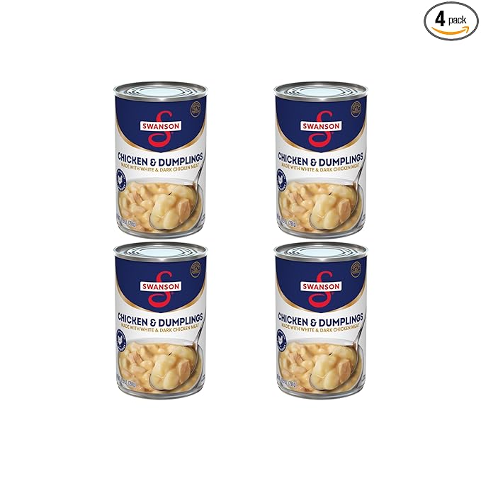 Swanson Canned Chicken and Dumplings With White and Dark Chicken Meat, 10.5 OZ Can (Pack of 4)