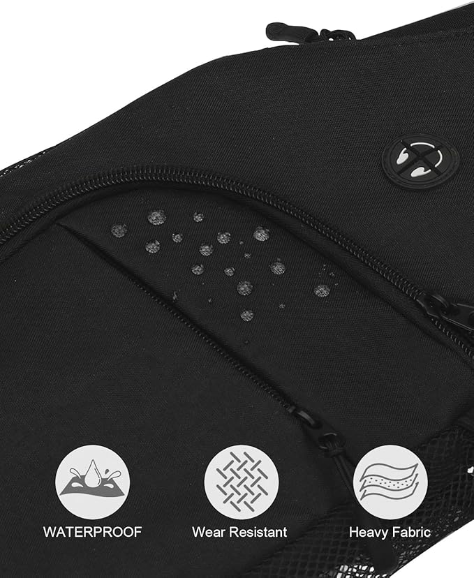Crossbody Bags for Women Man, Waterproof Sling Bag Backpack Trendy Casual Cross Body Bags with Convertible Shoulder Strap Chest Bag for Camping Hiking Travel Essentials (Black, Medium)
