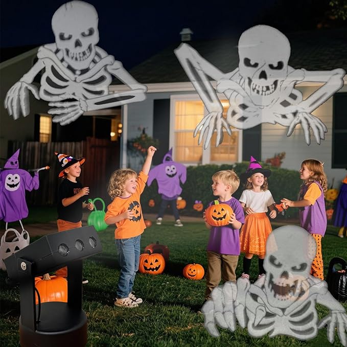 Halloween Projector Lights,Skeleton Ghost Projector for Halloween Outdoor Indoor Party Patio Garden Home House Decoration Landscape