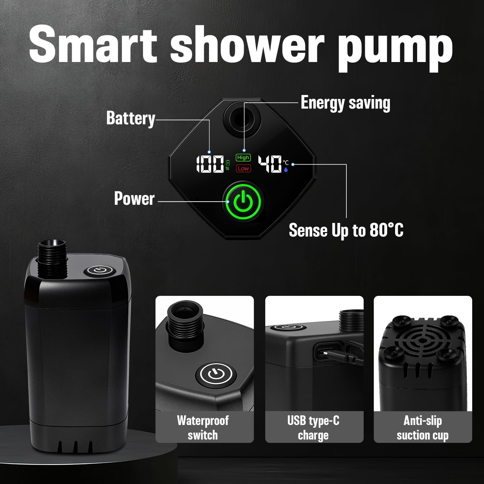 Motivekit™ Portable Camping Shower | 6.6 Gallons Foldable Bucket, 6000mAh Shower Pump, 6' 7" Shower