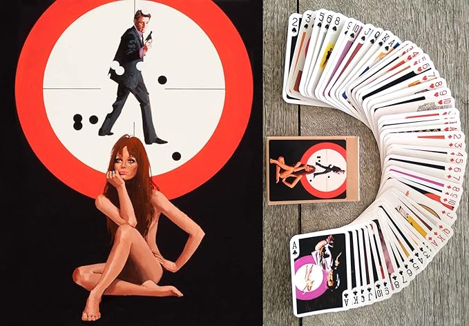 Spy Crime Fiction Playing Cards (Poker Deck 54 Cards All Different) Vintage Retro Magazine Covers Illustration Spies Agents Pulp Fiction