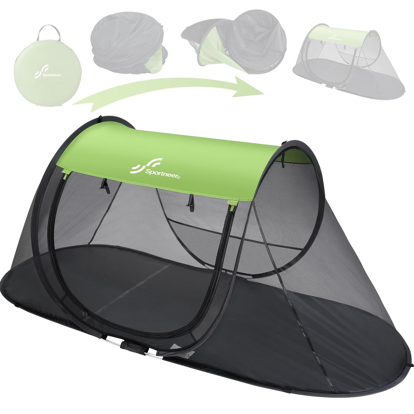 Sportneer Pop-Up Mosquito Net Tent, Instant Setup Camping Shelter for Cot or Ground, Breathable