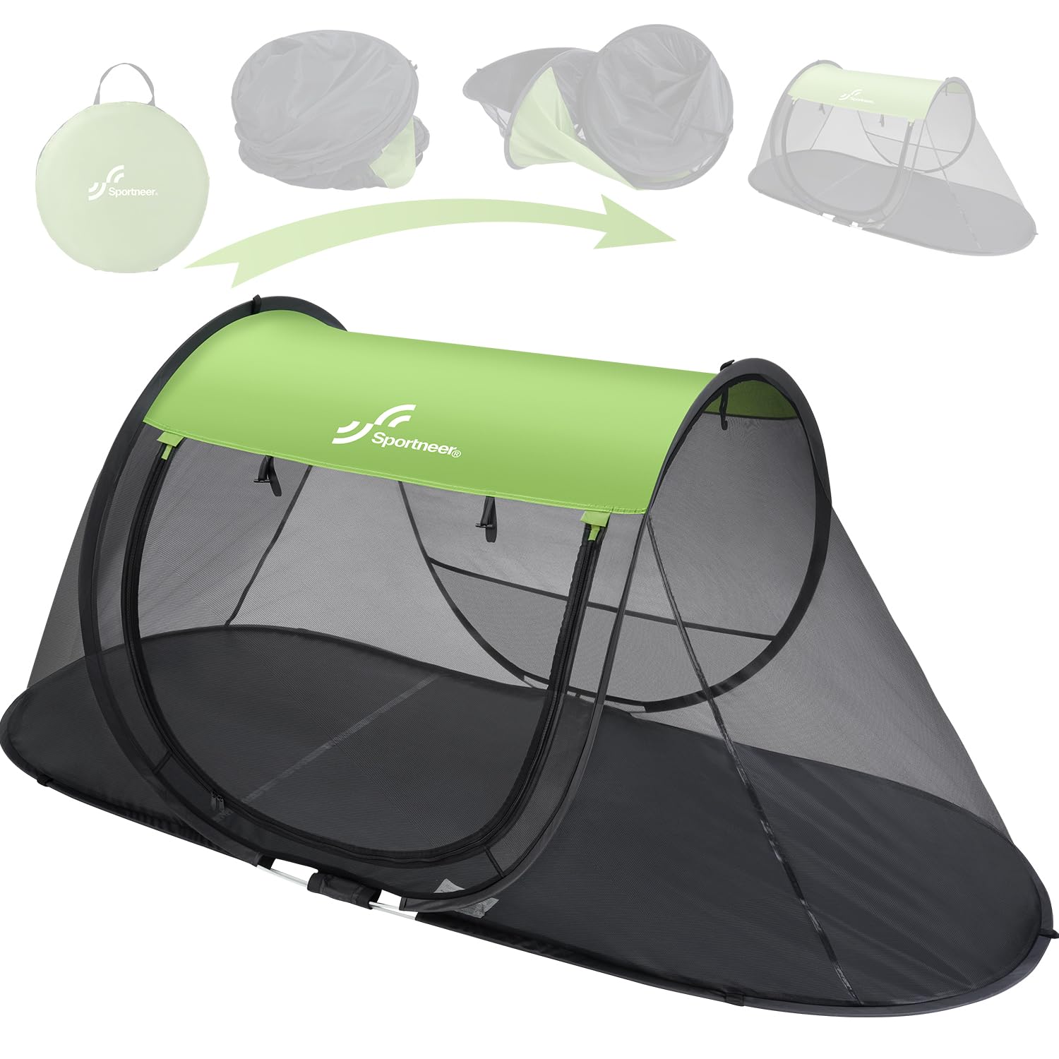 Sportneer Pop-Up Mosquito Net Tent, Instant Setup Camping Shelter for Cot or Ground, Breathable