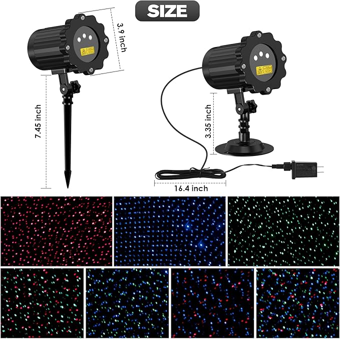 Laser Christmas Projector Lights Outdoor, 3 Colors RGB Christmas Laser Lights Outdoor Waterproof Holiday Projector Halloween Christmas Decorations Indoor Outdoor Landscape Lights for Home Garden Yard