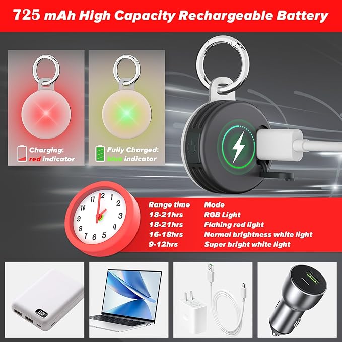 Dog Collar Light, 4 Modes, Rechargeable, IP68 Waterproof, 2 Pack
