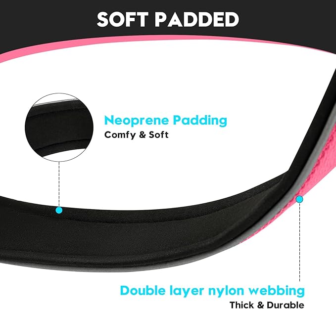 Dog Collar for Small Medium Large Dogs, Reflective, Adjustable Heavy Duty Dog Collar, Soft Neoprene Padded Comfortable for Walking (Pink, S)