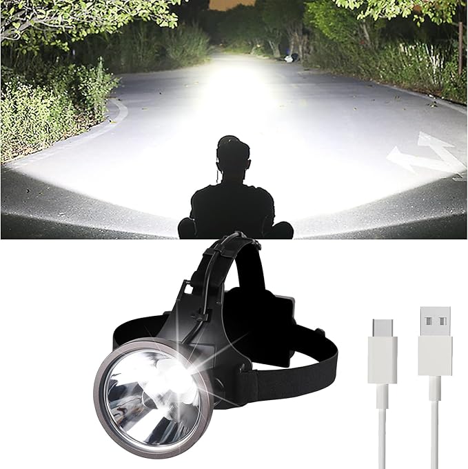 Super Bright Headlamp, Led Rechargeable Head Lamp with Battery Powered for Adult- Motion Sensor Headlamps Flashlight Waterproof Searchlight for Outdoor Hunting
