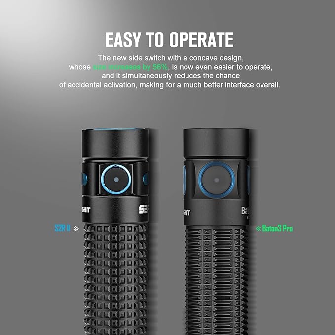 OLIGHT Baton3 Pro EDC Rechargeable Flashlights 1500 Lumens with Charging Cable, L-Shape Stand and High Performance Bright LED Flashlight for Camping and Emergency (Cool White Light: 5700~6700K)