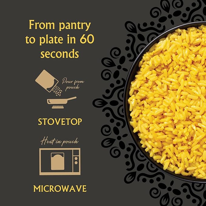 Mina Saffron Rice, Festive Rice, Pearl Couscous, Variety Pack of 6, Ready to Eat, Microwavable, Couscous Pearls, Side Dishes, Vegan Protein, Non-GMO, Kosher