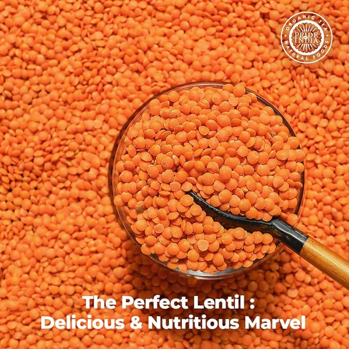 Pride Of India - Indian Split Masur Red Lentils - Protein & Fiber Rich Masoor Dal, 1.5 Pound Jar