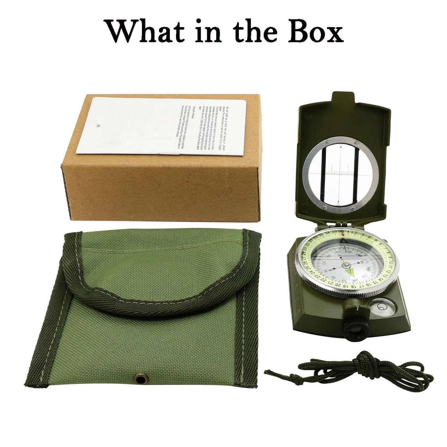 Compass, Hiking Compass for Survival with Lensatic – Water-Resistant Durable and Pocket-Sized