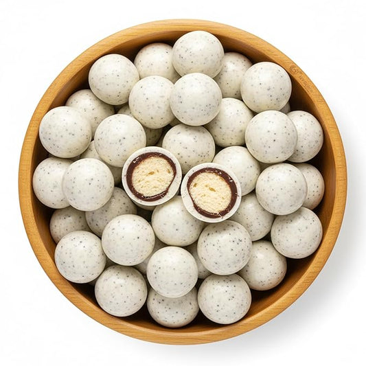 NY Spice Shop Coffee & Cream Chocolate Malt Balls Party Decorations - 8 Ounce Malted Milk Ball Candy Birthday Gifts - Chocolate Malted Milk Balls - Dark Chocolate Malt Ball Holiday Snacks