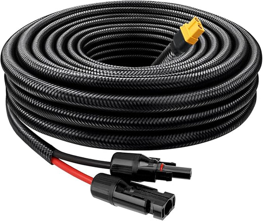 Solar to XT60 Cable 10AWG - 10FT Solar Connector to XT60 Adapter Cable for Solar Panel to Battery RV Portable Power Station Solar Generator - 10 Foot