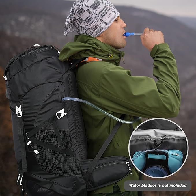 HOMIEE 50L Hiking Backpack Travel Bag Waterproof Camping Rucksack with Rain Cover Lightweight Backpacking Backpack