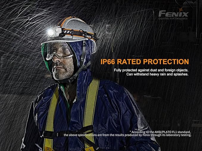 Fenix HP25R v2.0 Headlamp, 1600 Lumen Spotlight, 400 lumens Floodlight and Red Light, USB-C Rechargeable with LumenTac Organizer