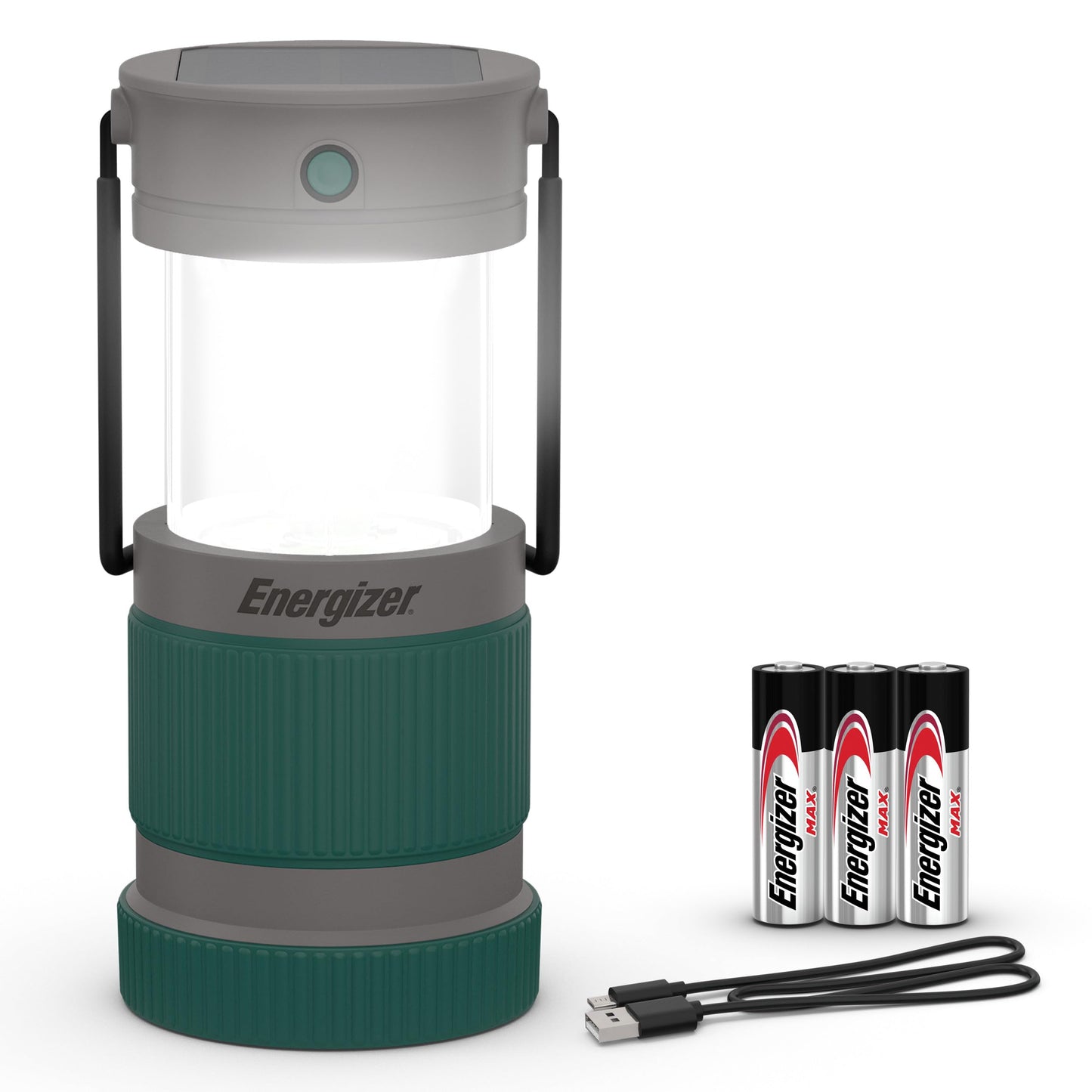 Energizer S-500 Hybrid Power Camping Lantern, Solar, Rechargeable, or AA Battery Powered, IPX4