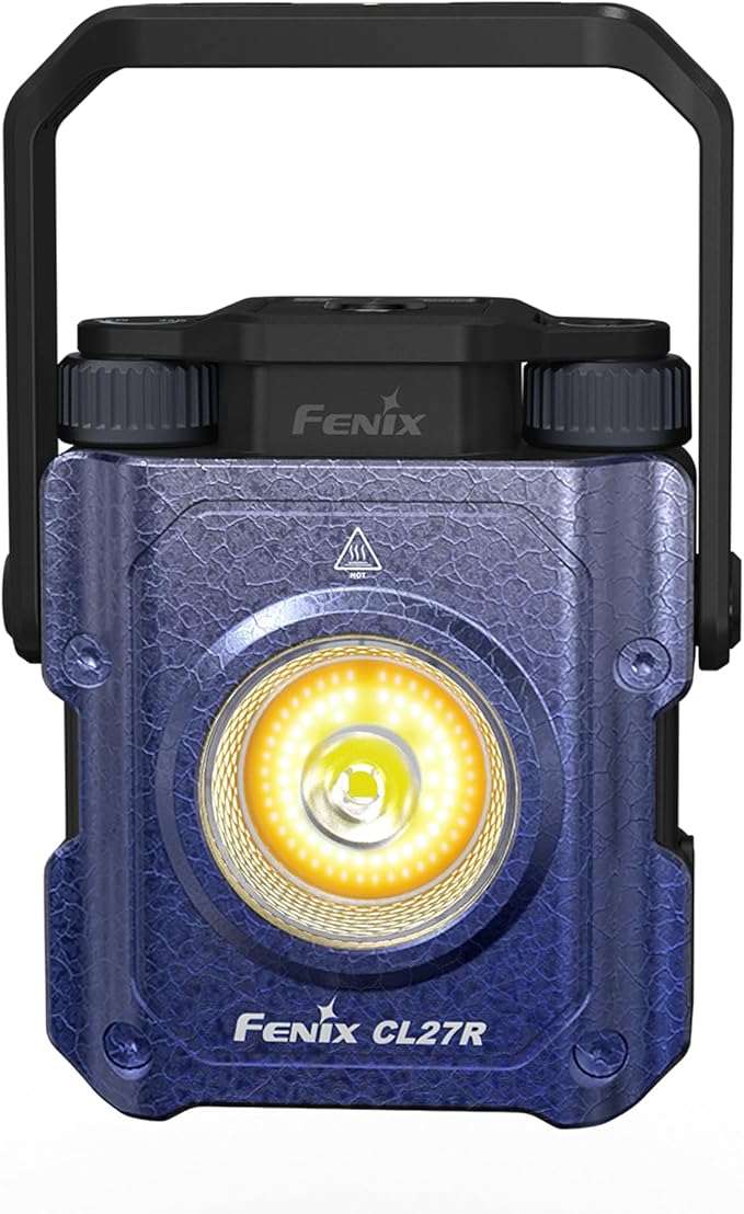 Fenix CL27R Camping Lantern Flashlight, 1600 lumens USB-C Rechargeable Waterproof Portable with White and Red LEDs and Lumentac Organizer for Hurricane Power Outage Emergency and Job Sites (Blue)