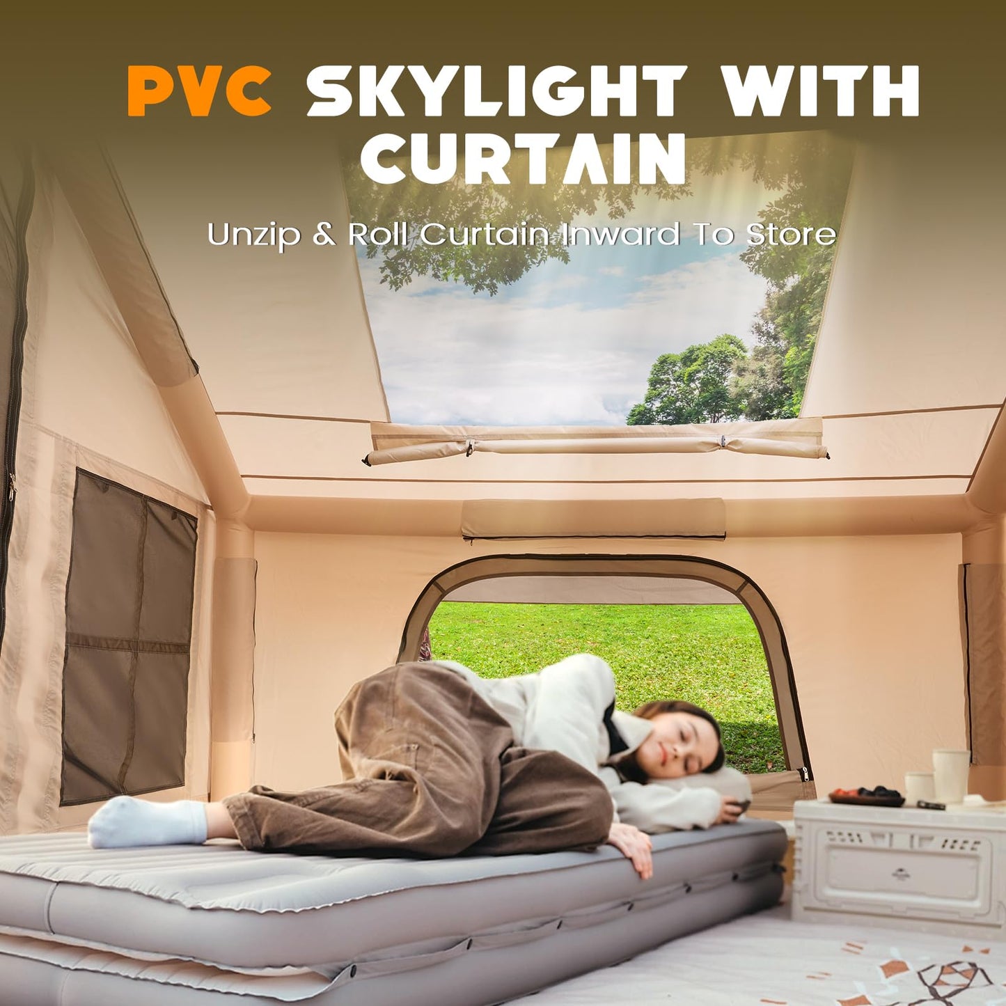 Inflatable Tent with Skylight & Stove Jack,Blow Up Tents, Hot Tent