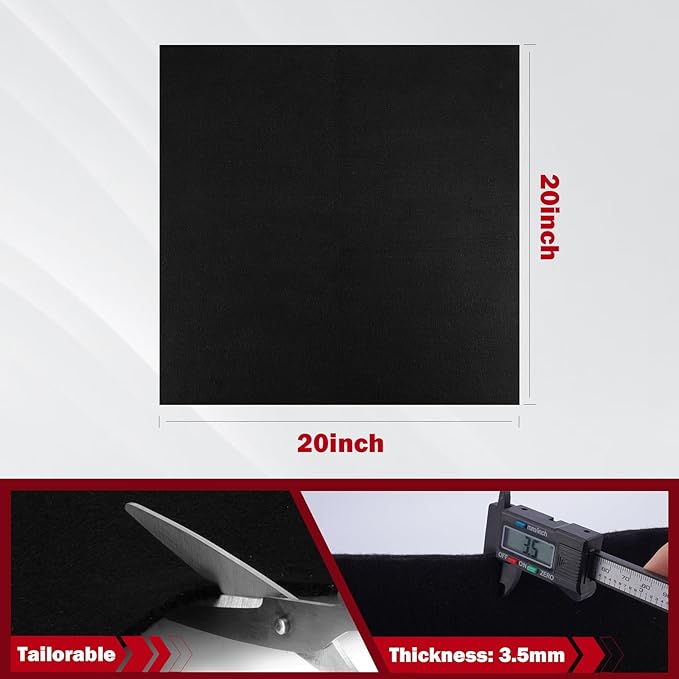 kanhiro Carbon Felt Welding Blanket Fireproof - 20" X 20" Heat Resistant Fabric 1800°F High Temp Insulation Blanket, Heat Shield Mat for Grill Stove Pit, Welding Pad for Plumbing Brazing