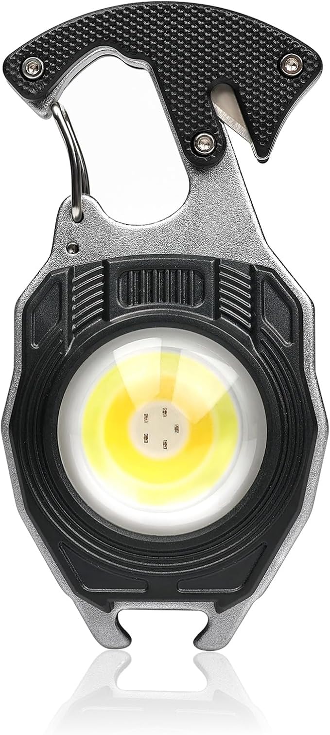MAKDAK Keychain Flashlight Rechargeable Cob Keychain Work Light 7 Modes 1600Lumen High Lumen Flashlights for Emergencies,EDC (Black)
