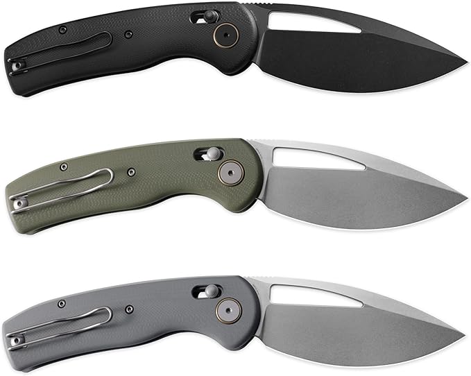 Petrified fish PFP13 Viper Folding Knife,3.5" K110 Steel Stonewashed Blade Carbon Fiber Handle Pocket Knife for Camping EDC Outdoor (Red Stonewashed)